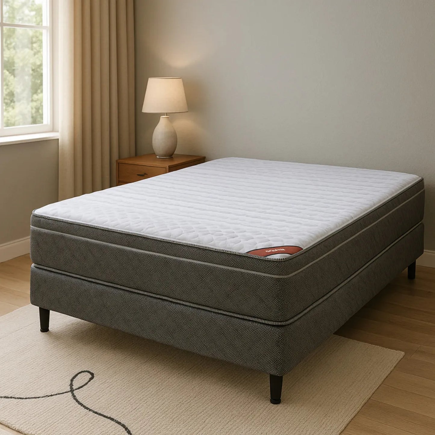 Sommier 2 Plazas Litoral Marea Euro 30cm Con Pillow