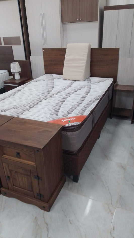 Sommier 2 Plazas Litoral Marea Euro 30cm Con Pillow